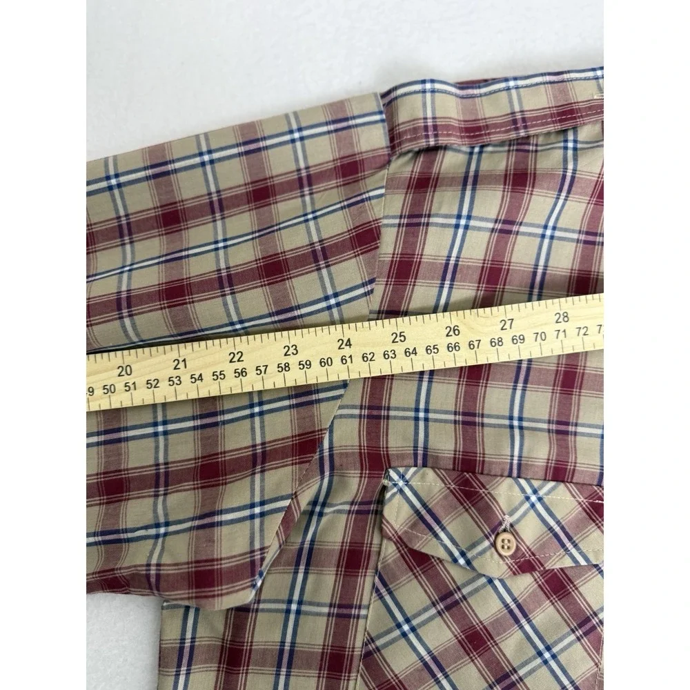 Vintage Levi's Tailored For Men Plaid Button Down Shirt Mens Large Made in Korea